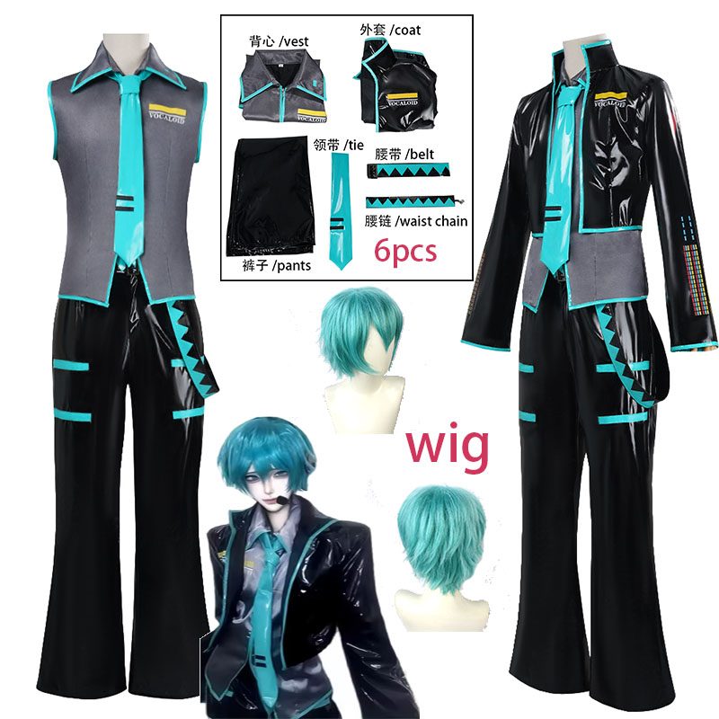 Cosplay Anime Black - ชุดคอสเพลย์ผู้ชาย WHH Anime MMiLku เสื้อโค้ทหนัง PU