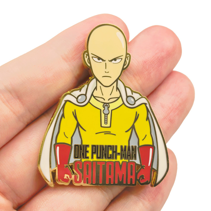 Anime Cosplay One Punch Man - เข็มกลัดอนิเมะวันพัชม্যาน ไซตามะ ของตกแต่งจากมังงะญี่ปุ่น สำหรับติดกระเป๋าเป้ เสื้อผ้า ปกเสื้อ
