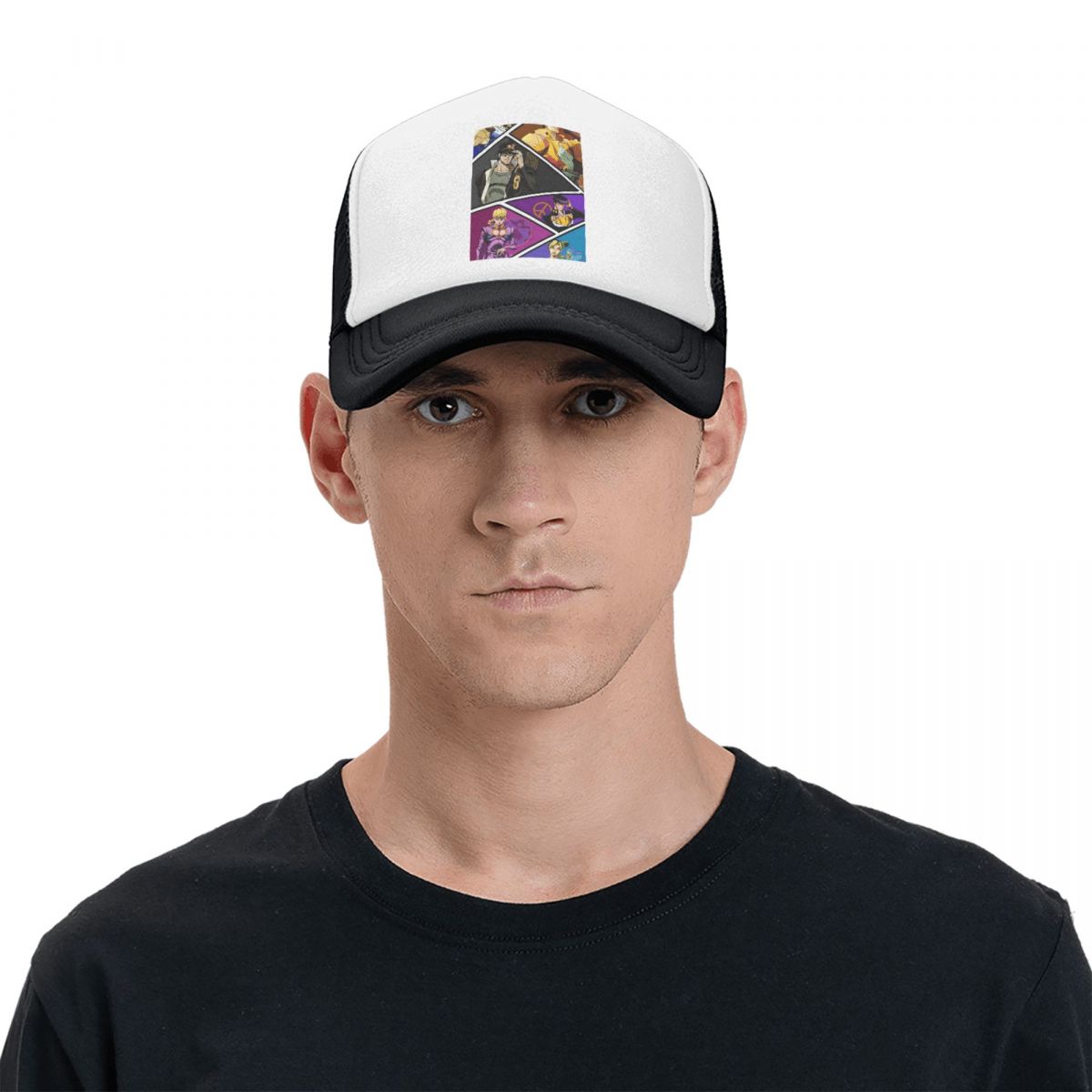 Jojo Bizarre Hat - โจโจ้ ผจญภัยสุดประหลาด โจเซฟ โจสตาร์ หมวกเบสบอลตาข่ายแฟชั่นสไตล์อนิเมะ หมวกปรับขนาดได้