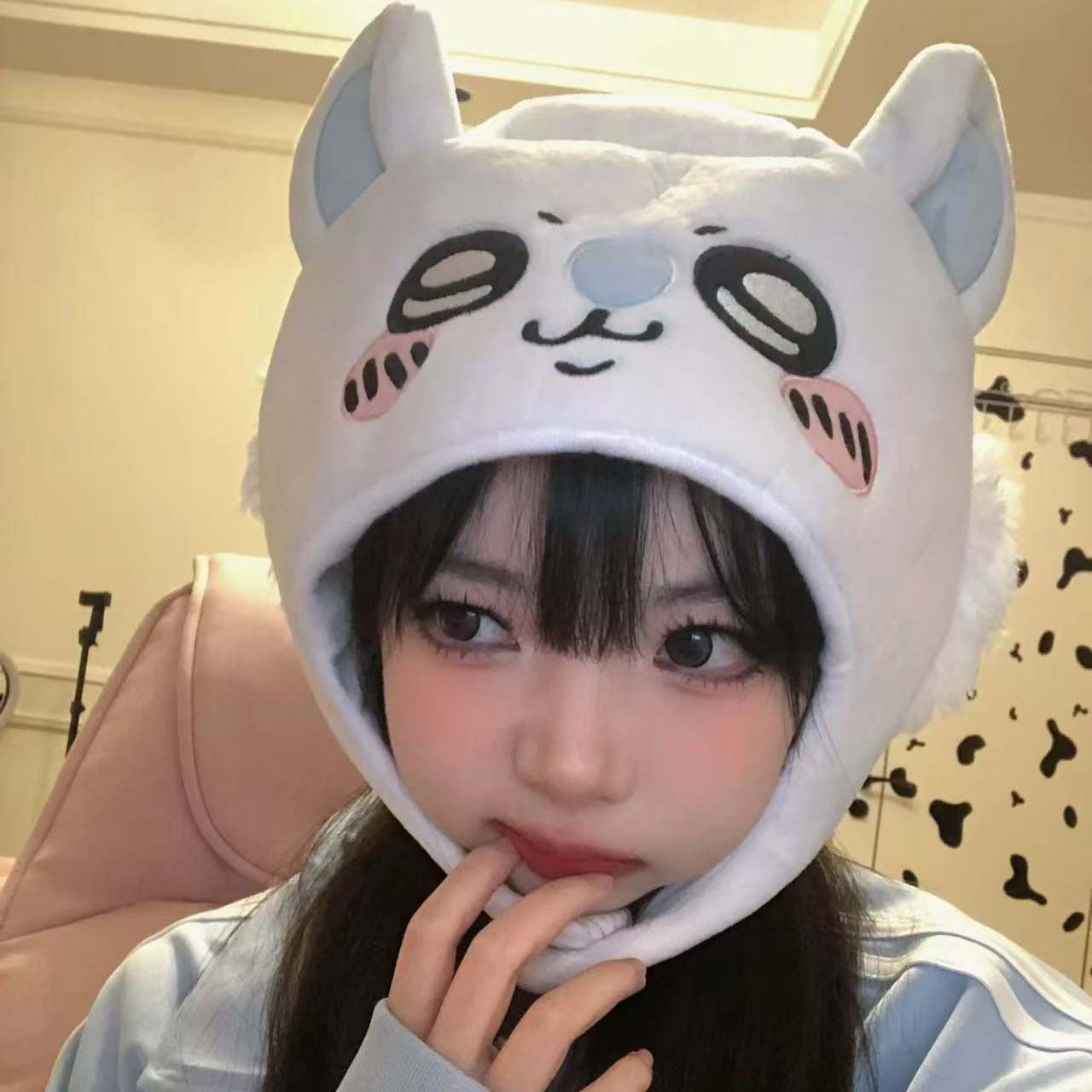 Anime Cosplay Girl Photo - หมวกชิอิคาวะ ฮาจิวาระ ลายกระต่ายน่ารัก สำหรับคอสเพลย์ ของเล่นปักลาย ถ่ายรูป