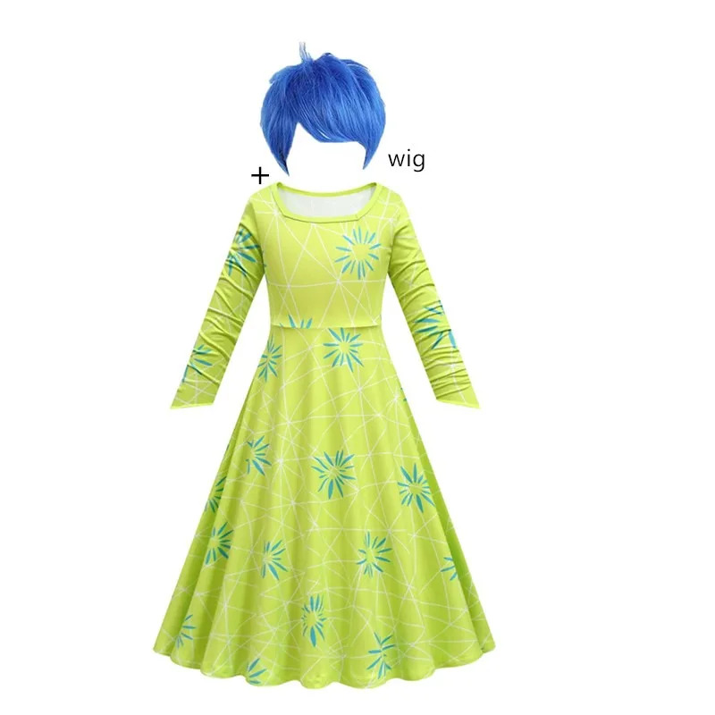 Anime Cosplay Kid - อะนิเมะคอสเพลย์ภาพยนตร์ Disgust Envy คอสเพลย์เครื่องแต่งกายเด็กการ์ตูนชุดเจ้าหญิงดอกไม้ + เสื้อคลุม