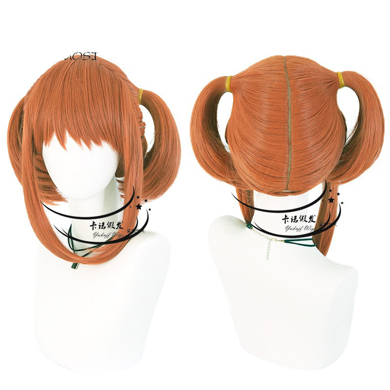 Anime Cosplay Orange Hair - คากุระคอสเพลย์อะนิเมะกินทามะวิกผมสั้นสีส้มวิกผมสังเคราะห์ทนความร้อนสำหรับฮาโลวีนผู้หญิง