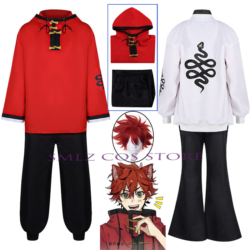 Anime Cosplay Outfits For Women - ชุดคอสเพลย์อนิเมะ Alma ใหม่ล่าสุด ชุดการ์ตูน Gokurakugai เสื้อโค้ทสีแดง