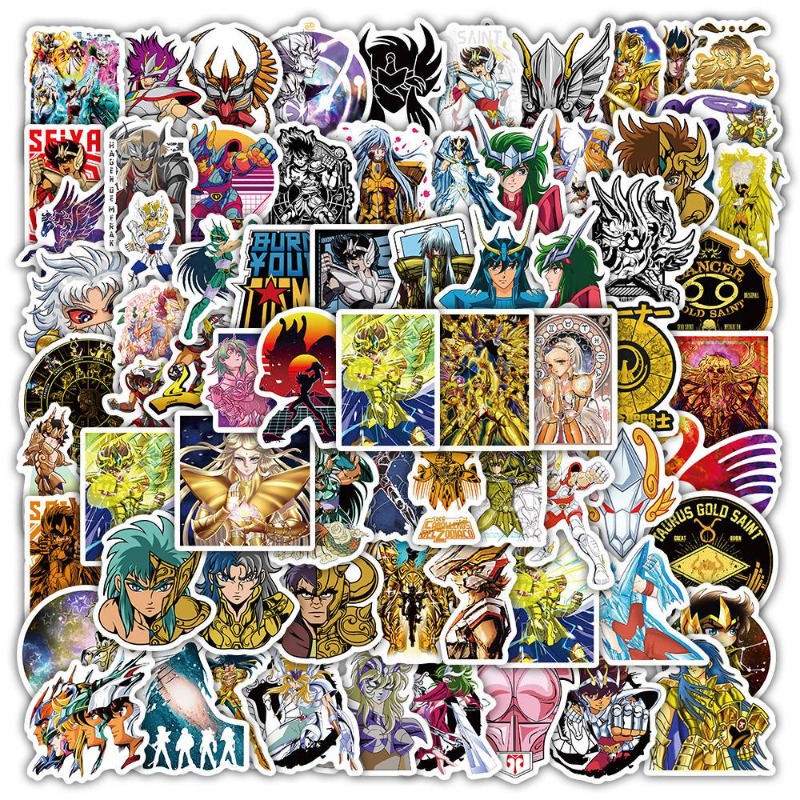 Anime Cosplay Diy - 101 ชิ้นเซนต์เซย่าอะนิเมะสติกเกอร์การ์ตูน DIY สติกเกอร์ติดด้วยตนเองแล็ปท็อปโต๊ะตกแต่งสติ๊กเกอร์เครื่องเขียนตกแต่ง