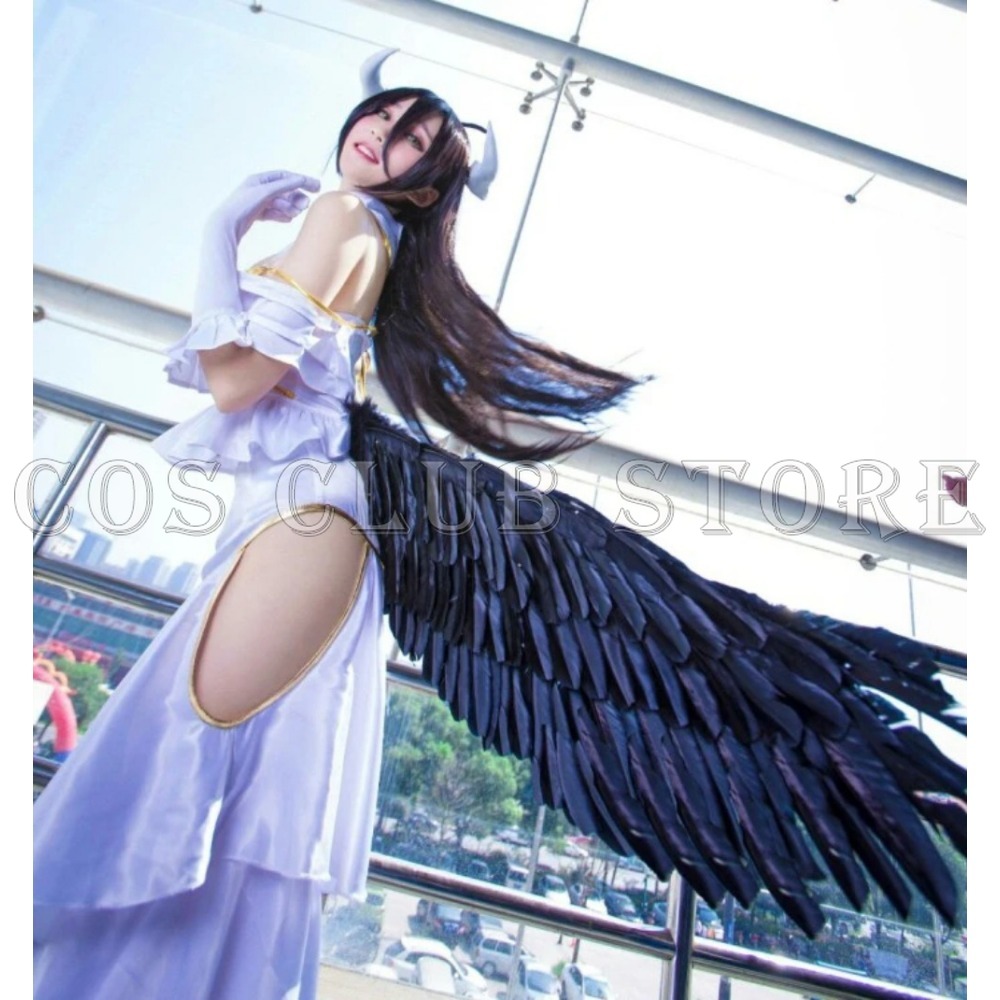 Anime Cosplay Albedo - ชุดคอสเพลย์อัลเบโด้อัลเบโด้โอเวอร์ลอร์ดชุดคอสเพลย์มีปีกเครื่องแบบวิกผมผู้หญิงหมวกเครื่องแต่งกายคริสมาสต์ฮาโลวีน