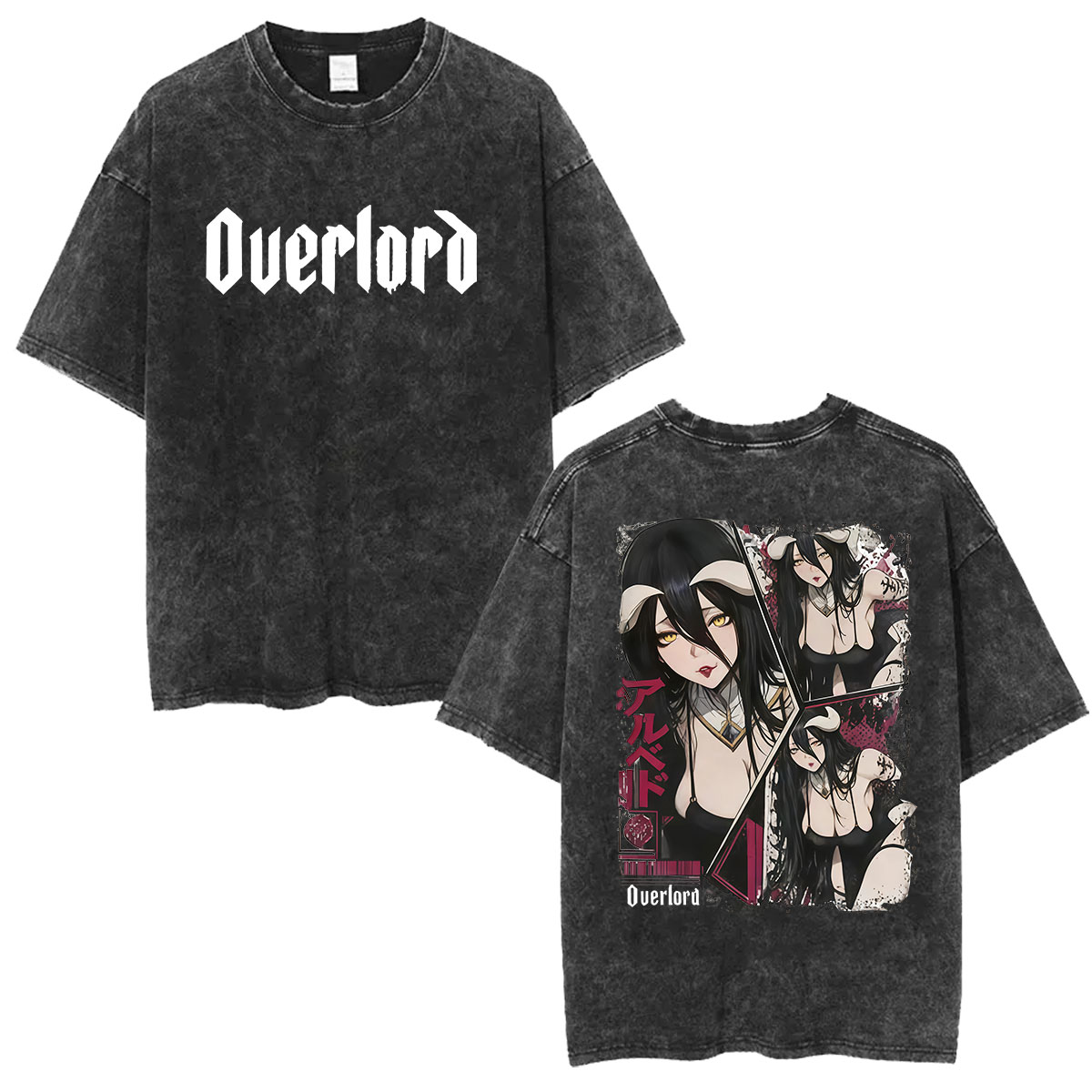 Anime Cosplay Albedo - เสื้อยืดลายอนิเมะวินเทจ Albedo จาก Overlord สำหรับผู้ชายและผู้หญิง แฟชั่นคอสเพลย์