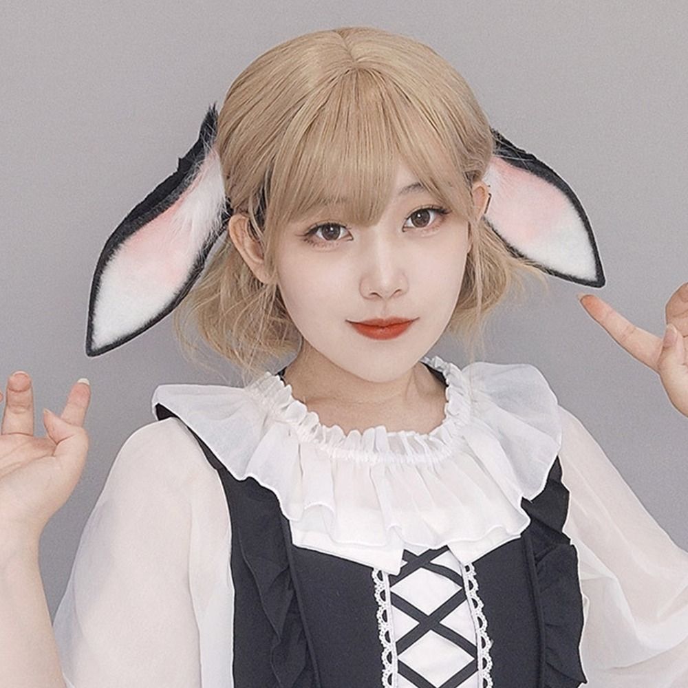 Anime Cosplay Girl Photo - ที่คาดผมหูกระต่ายอนิเมะ ที่คาดผมหูกระต่ายแบบห้อย คอสเพลย์สาวน้อยน่ารัก สไตล์โลลิต้า อุปกรณ์ถ่ายรูป ที่คาดผมคอสเพลย์
