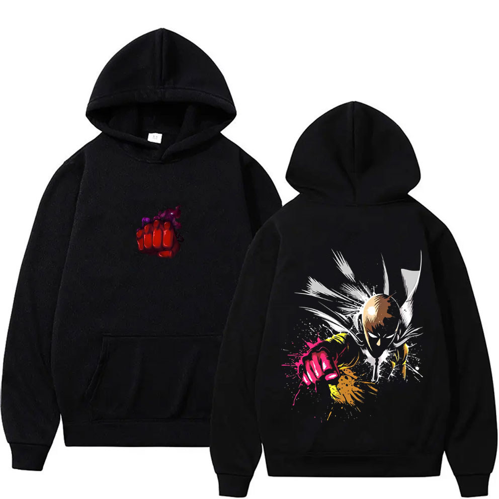 Anime Cosplay One Punch Man - เสื้อฮู้ดอนิเมะวันพันช์แมน ไซตามะ ลายกราฟิก สำหรับผู้ชายและผู้หญิง เสื้อสเวตเชิ้ตผ้าฟลีซคอตตอนลำลอง คอสเพลย์ผู้ชาย