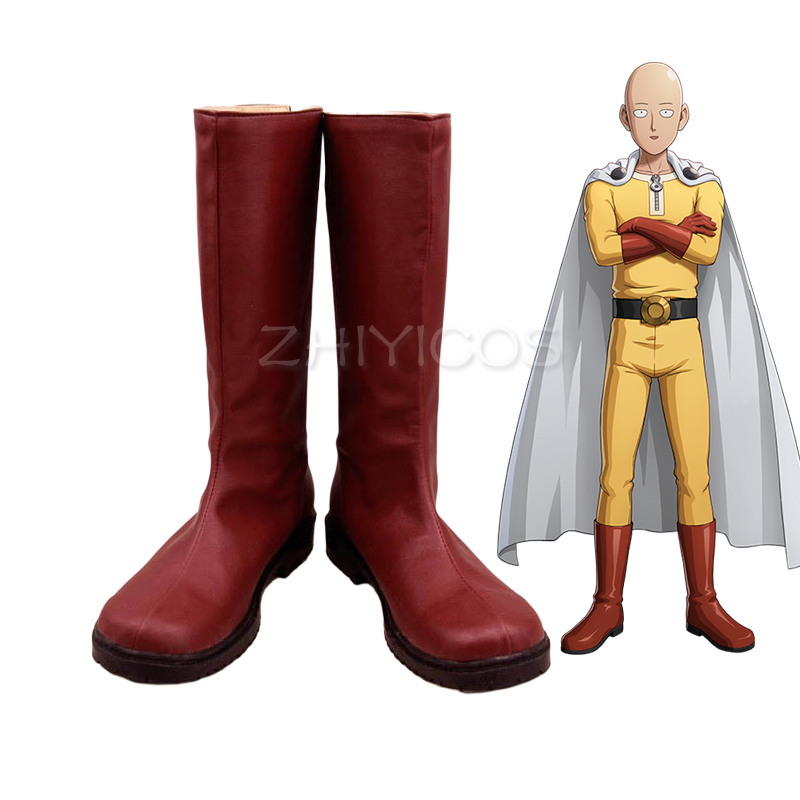 Anime Cosplay One Punch Man - ZHIYICOS อะนิเมะวันพันช์แมน ไซตามะคอสเพลย์รองเท้ารองเท้าซิปขึ้นรองเท้าปาร์ตี้ฮาโลวีนสั่งทำพิเศษ