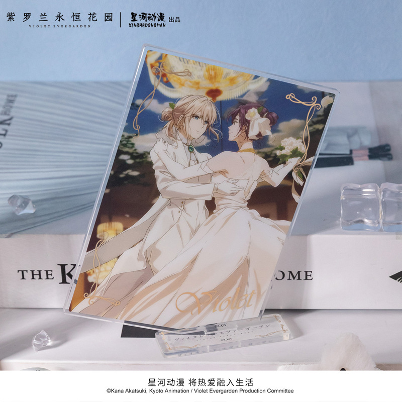 Violet Evergarden Dress - แผ่นอะคริลิกตั้งโชว์ลายดอกแคทลียา บาวเดลแยร์ จากซีรีส์ชุดแต่งงานไวโอเล็ต เอเวอร์การ์เดน ได้รับอนุญาตอย่างเป็นทางการจากจีน
