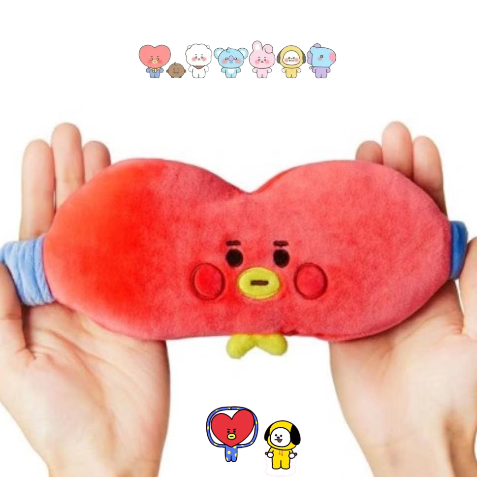 Anime Cosplay With Mask - หน้ากากปิดตาตุ๊กตา BT21 น่ารัก สไตล์การ์ตูน สำหรับเดินทาง พักผ่อนในออฟฟิศ