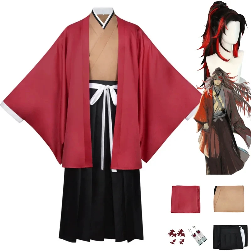 Anime Cosplay With Mask - 2026 อะนิเมะ ซูกิกุนิ โยริอิจิคอสเพลย์เครื่องแต่งกายญี่ปุ่นชุดกิโมโนเสื้อคลุมฮาโอริเสื้อคลุมวิกผมชายคริสต์มาสชุดบอลมาส์ก 0XIUUL