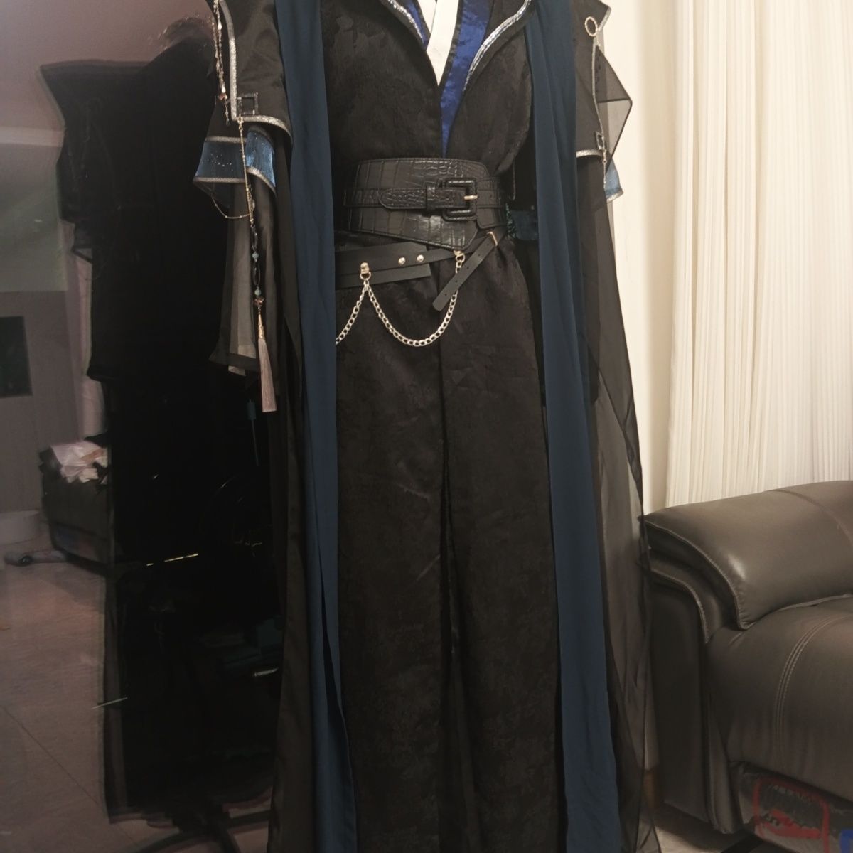 Anime Cosplay Dance - 2026 ชุดฮั่นฝูโบราณสไตล์จีน สำหรับผู้ชายและผู้หญิง ผู้ใหญ่ สีดำ ชุดเต้นรำคอสเพลย์ชาติพันธุ์แบบดั้งเดิม