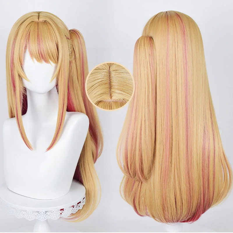 Anime Cosplay Orange Hair - วิกผมอนิเมะ oshi NO Ko Hoshino สีทับทิม,