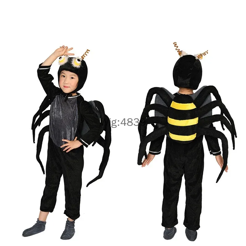 Anime Cosplay Kid - ชุดคอสเพลย์เด็ก ชุดสัตว์ แมงมุม สำหรับเด็กชายและเด็กหญิง ชุดการแสดงสัตว์การ์ตูน ชุดคอสเพลย์ปาร์ตี้ฮาโลวีน