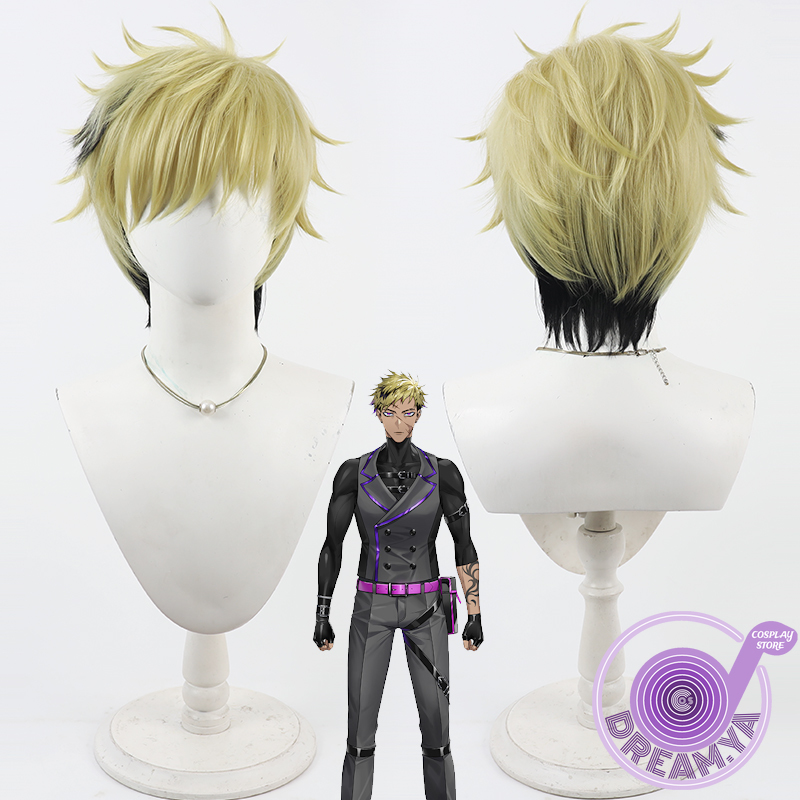 Cosplay Anime Black - วานทาครอว์ บริงเกอร์คอสเพลย์วิกผมวีทูเบอร์สีเหลืองสีดำผมสั้นสังเคราะห์ทนความร้อนฮาโลวีนสวมบทบาทปาร์ตี้คาร์นิวัล