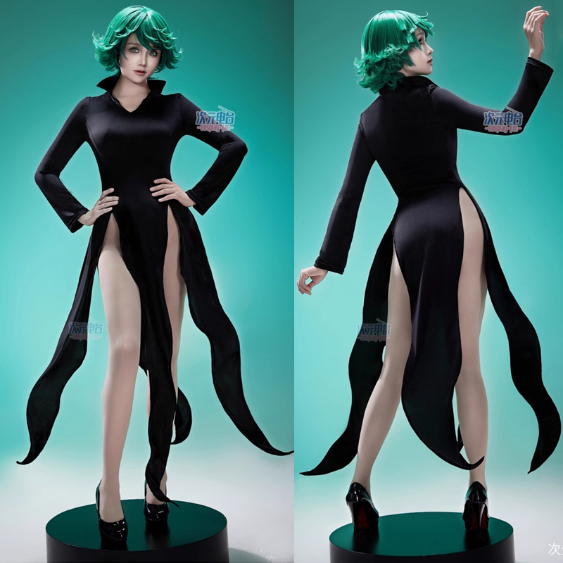 Anime Cosplay One Punch Man - อะนิเมะวันพันช์แมน เซ็นริทสึ โนะ ทัตสึมากิคอสเพลย์เครื่องแต่งกายผู้หญิงเซ็กซี่แขนยาวสีดำชุดฮาโลวีนปาร์ตี้คาร์นิวัลเสื้อผ้า