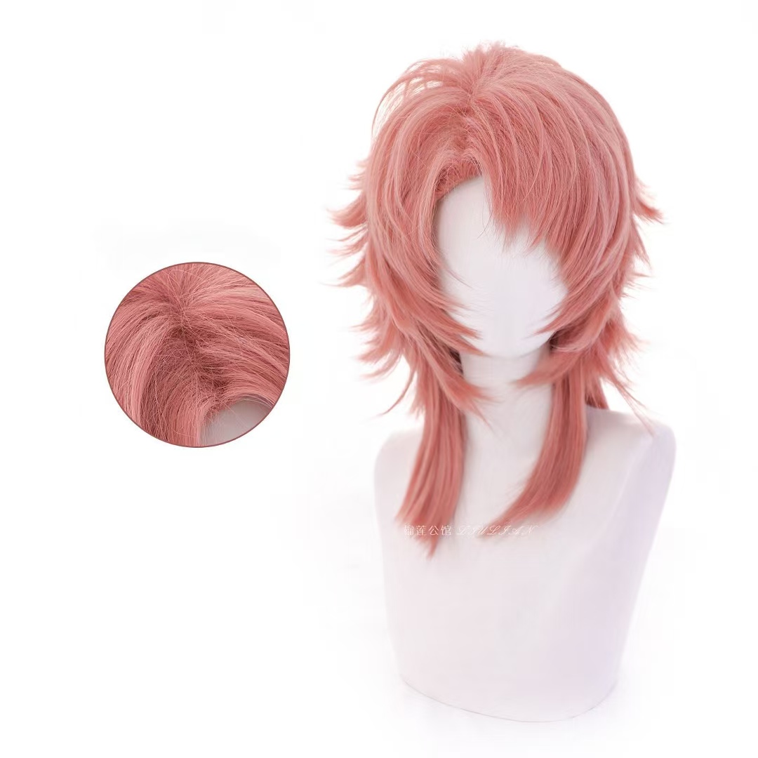 วิกผมคอสเพลย์ Sabito สีชมพูส้ม - Anime Cosplay Orange Hair บทวิจารณ์และราคา