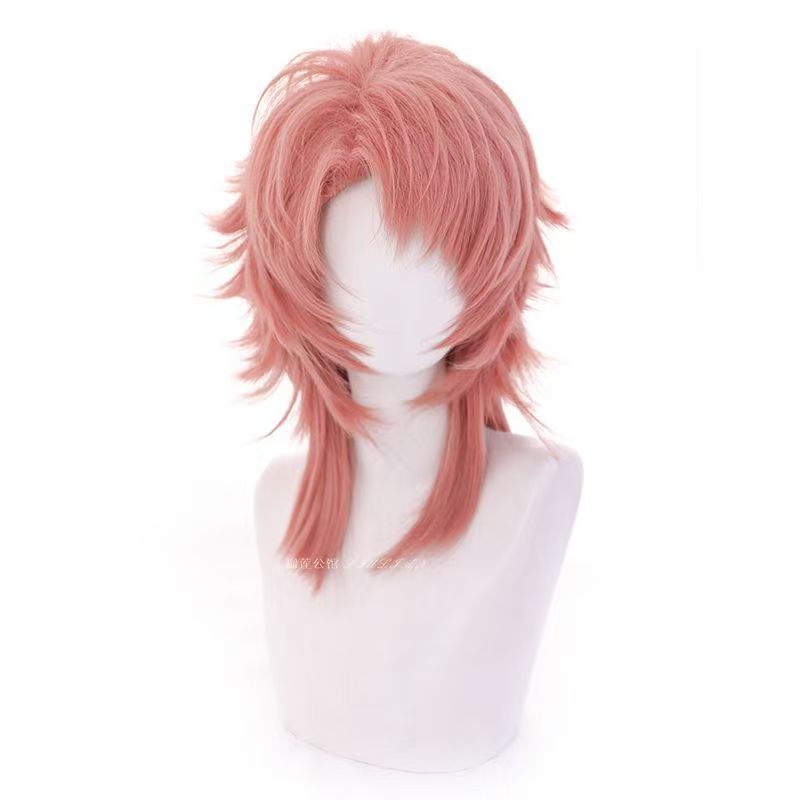 วิกผมคอสเพลย์ Sabito สีชมพูส้ม - Anime Cosplay Orange Hair บทวิจารณ์และราคา