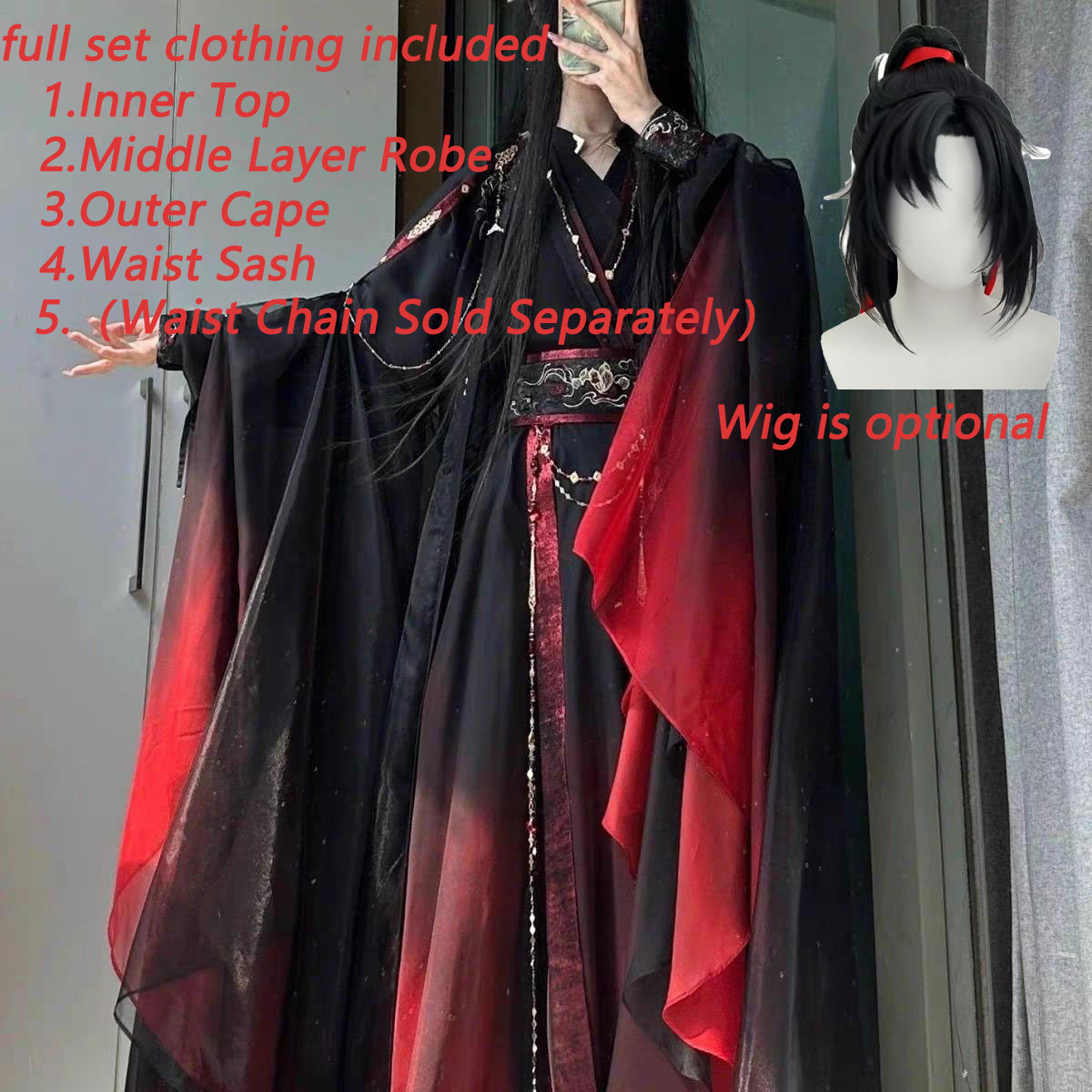 ชุดเสื้อคลุมเซียนเซี่ยจีนโบราณ - Cosplay Anime Black บทวิจารณ์และราคา