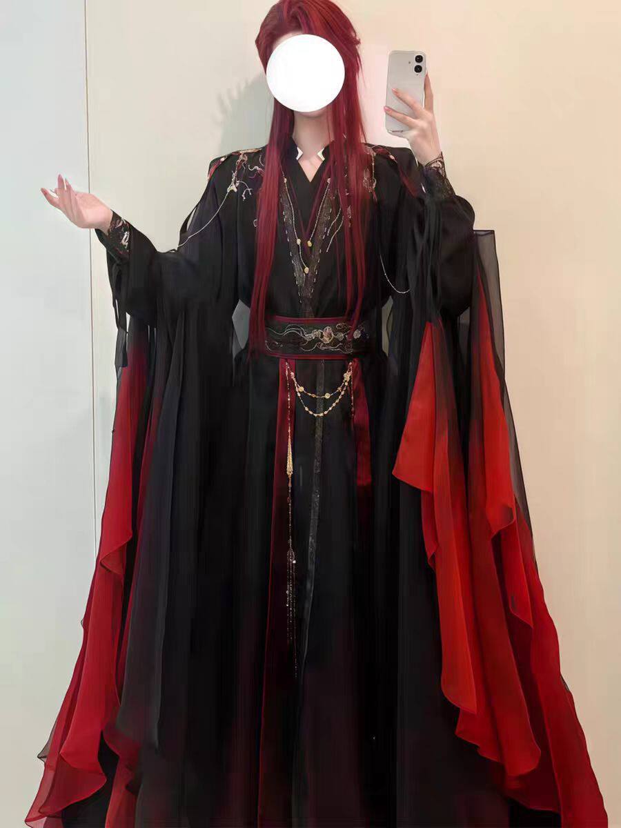 ชุดเสื้อคลุมเซียนเซี่ยจีนโบราณ - Cosplay Anime Black บทวิจารณ์และราคา