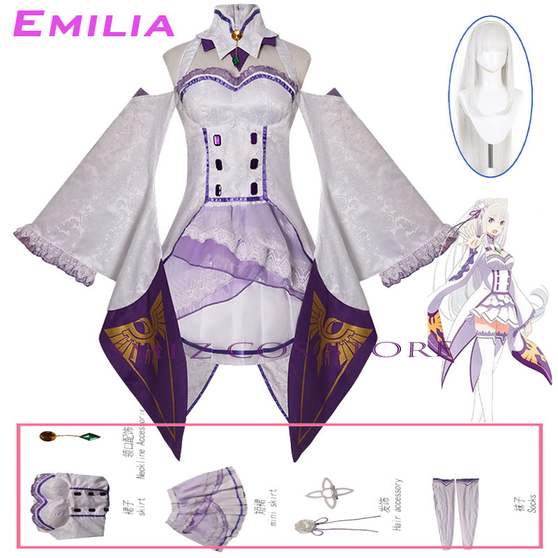 เอมิเลียคอสเพลย์อะนิเมะเรซีโร่ - Anime Cosplay Dress For Women บทวิจารณ์และราคา