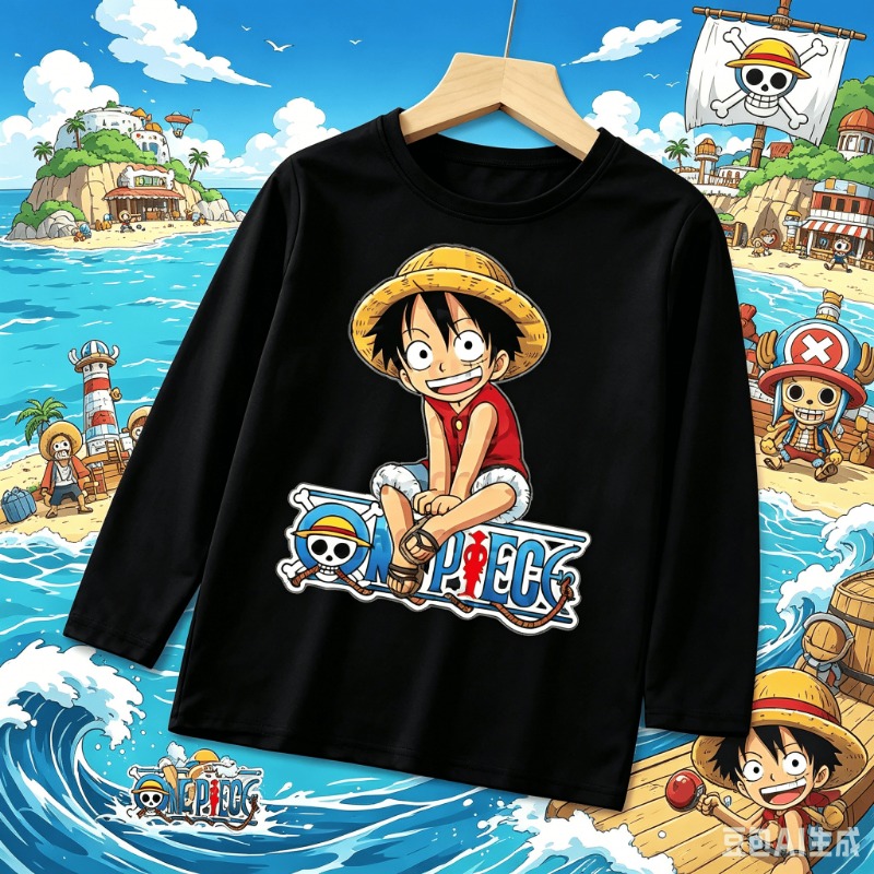 เสื้อยืดแขนยาวลายการ์ตูนวันพีซ - Anime Cosplay Toddler บทวิจารณ์และราคา