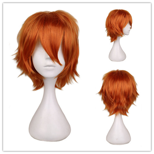 วิกผมสั้นสีส้มสำหรับผู้ชายและผ - Anime Cosplay Orange Hair บทวิจารณ์และราคา
