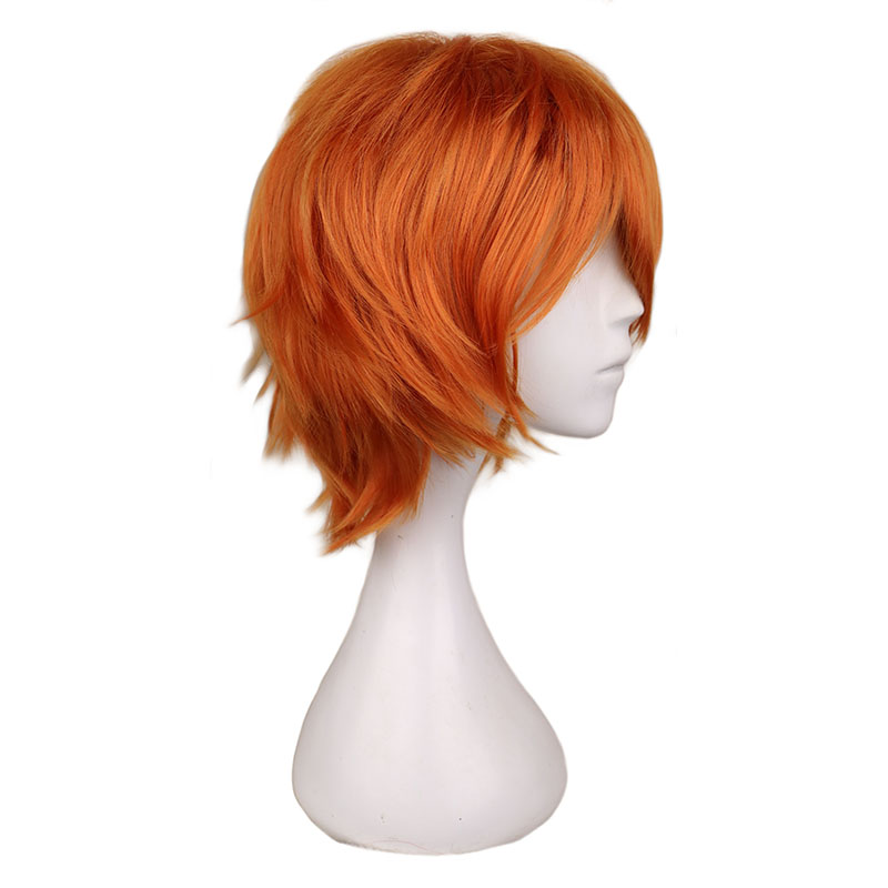 วิกผมสั้นสีส้มสำหรับผู้ชายและผ - Anime Cosplay Orange Hair บทวิจารณ์และราคา