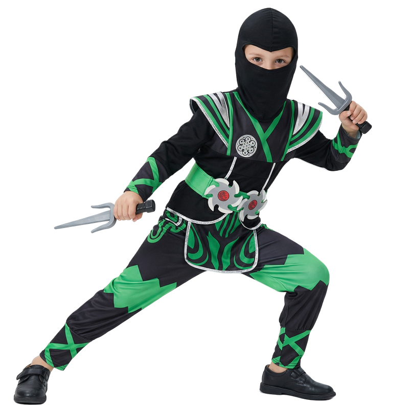 ชุดนินจาสีเขียวสำหรับเด็กพร้อม - Anime Cosplay Ninja บทวิจารณ์และราคา
