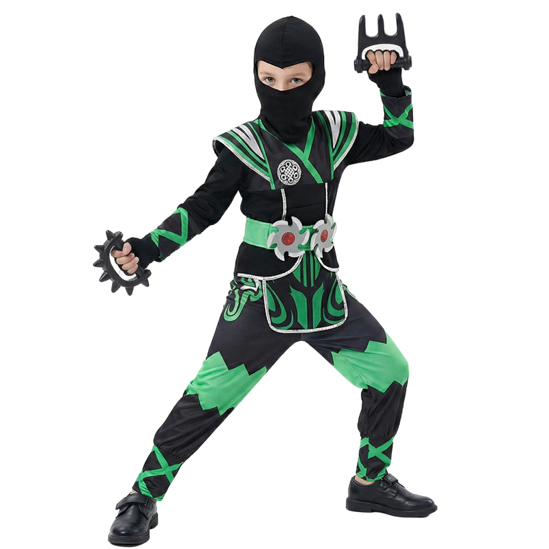 ชุดนินจาสีเขียวสำหรับเด็กพร้อม - Anime Cosplay Ninja บทวิจารณ์และราคา