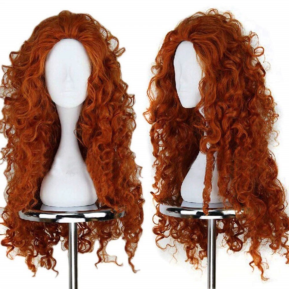 วิกผมยาวสีส้มหยิกสำหรับคอสเพลย - Anime Cosplay Orange Hair บทวิจารณ์และราคา