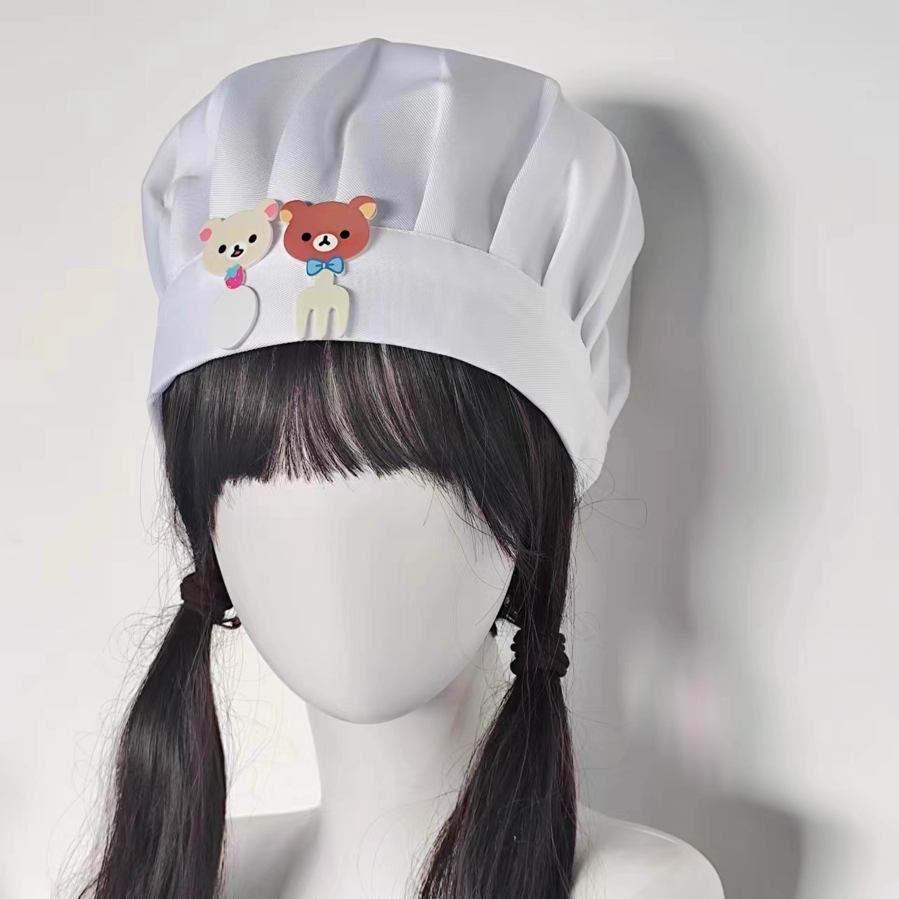 หมวกเชฟลายหมีน้อยน่ารักพร้อมมี - Anime Cosplay Girl Photo บทวิจารณ์และราคา