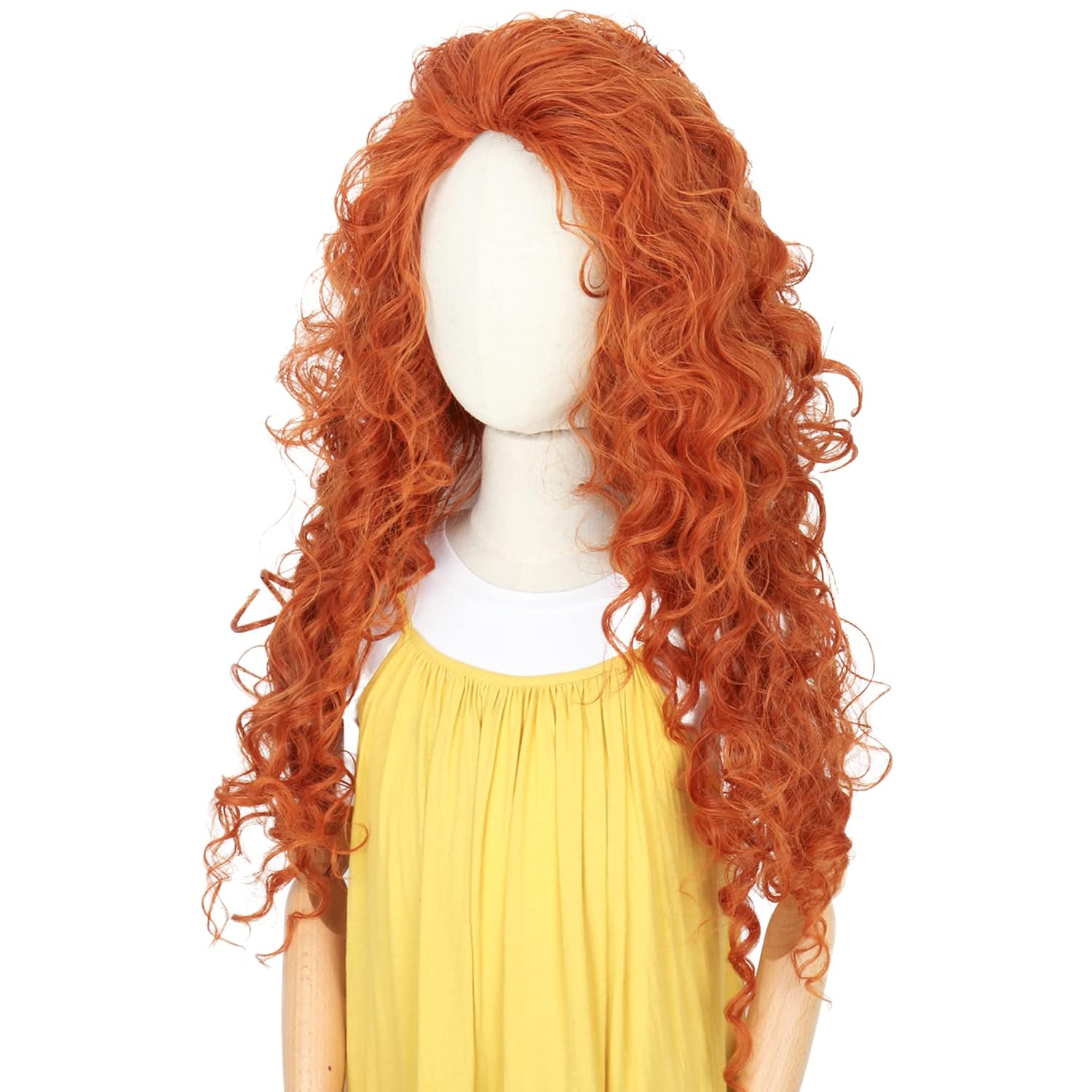 วิกผมยาวสีส้มหยิกสำหรับคอสเพลย - Anime Cosplay Orange Hair บทวิจารณ์และราคา