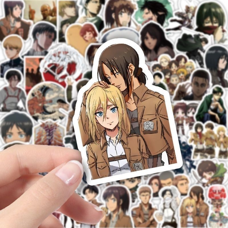 60 ชิ้นสติกเกอร์อนิเมะ Attack  - Anime Cosplay Diy บทวิจารณ์และราคา