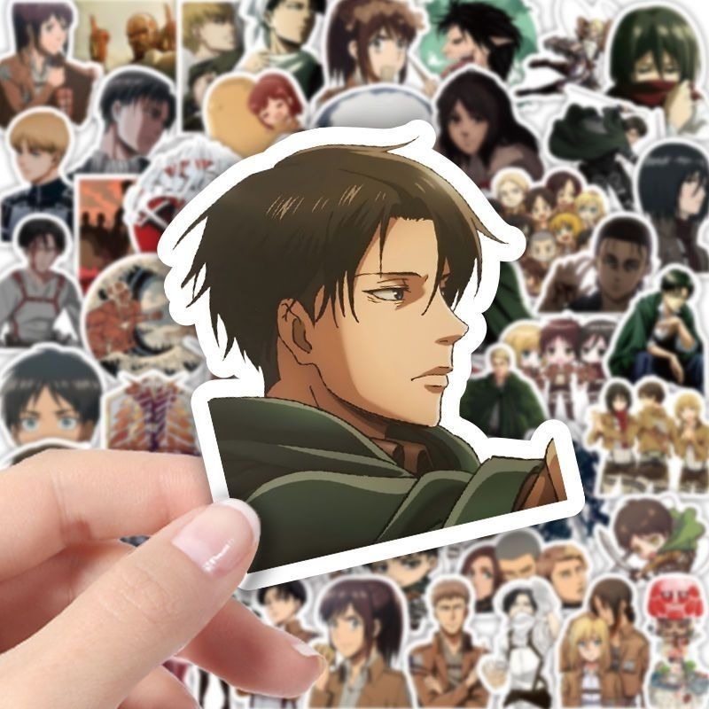 60 ชิ้นสติกเกอร์อนิเมะ Attack  - Anime Cosplay Diy บทวิจารณ์และราคา