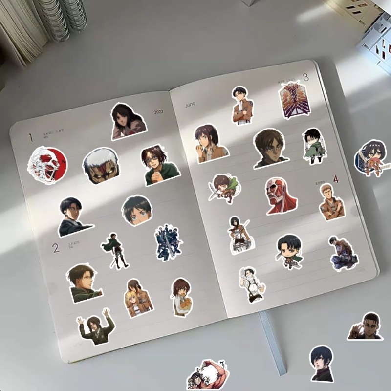 60 ชิ้นสติกเกอร์อนิเมะ Attack  - Anime Cosplay Diy บทวิจารณ์และราคา