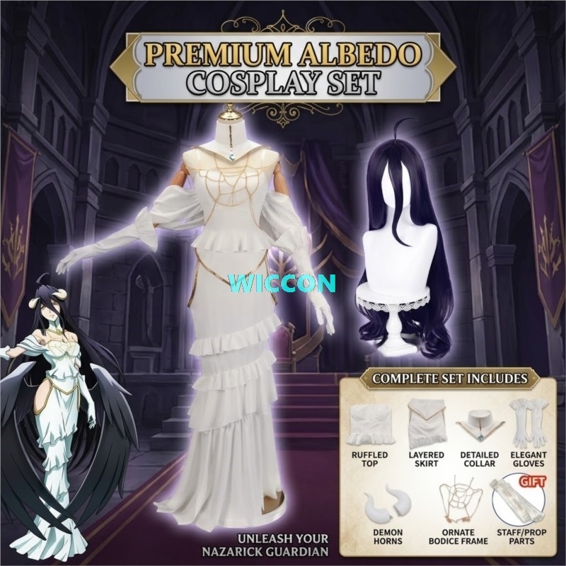 มีสินค้าในสต็อก วิกผมคอสตูมอัล - Anime Cosplay Albedo บทวิจารณ์และราคา